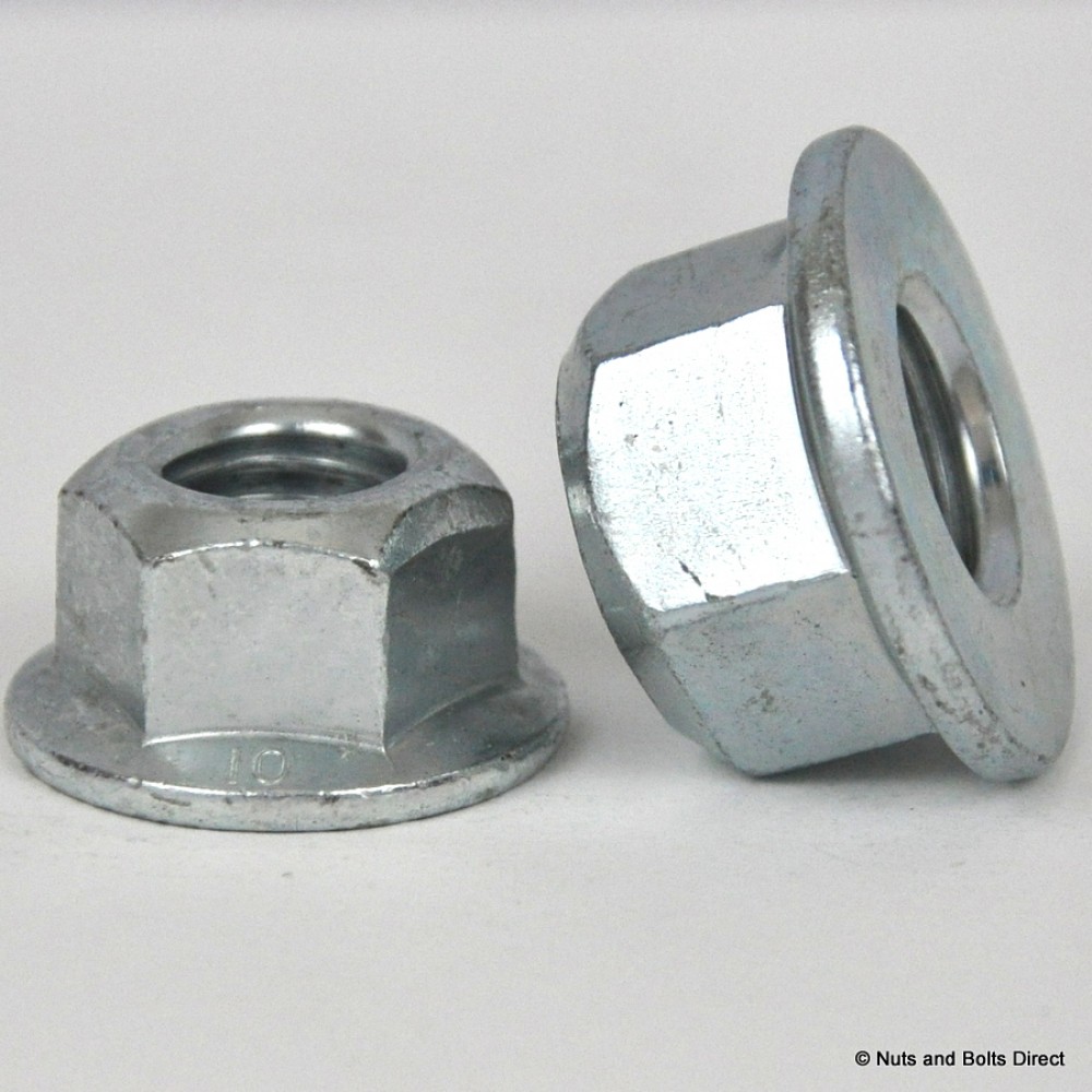 M6 x 1.0mm Coneloc Flange SelfLocking Hex Nut, Metric, Grade 10 Steel